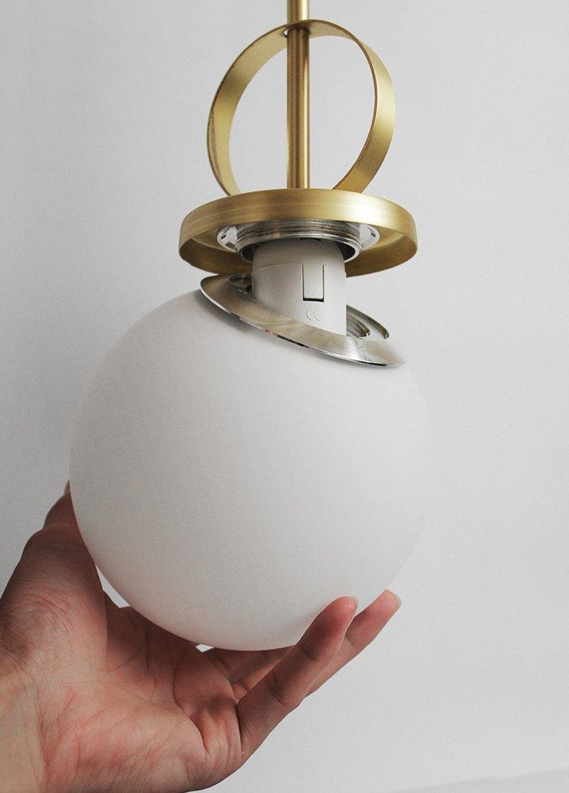 Glass ball pendant lamp