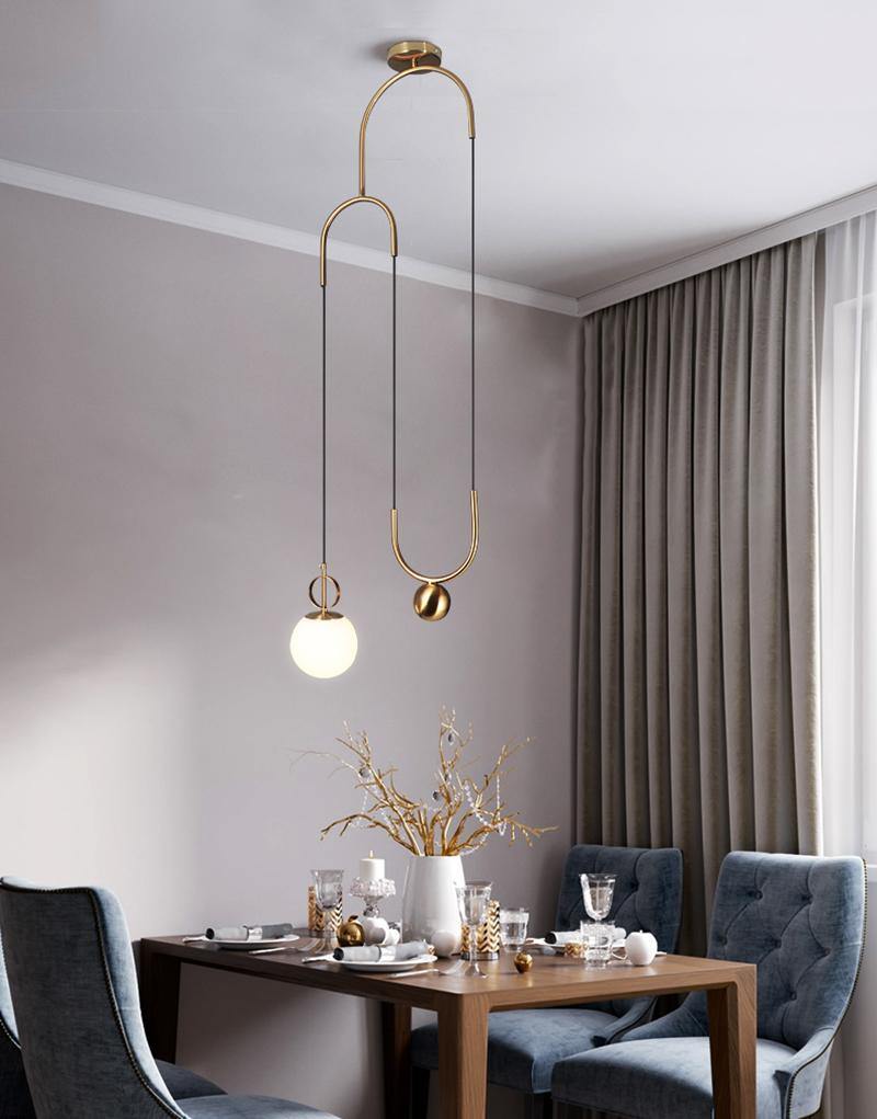 Glass ball pendant lamp