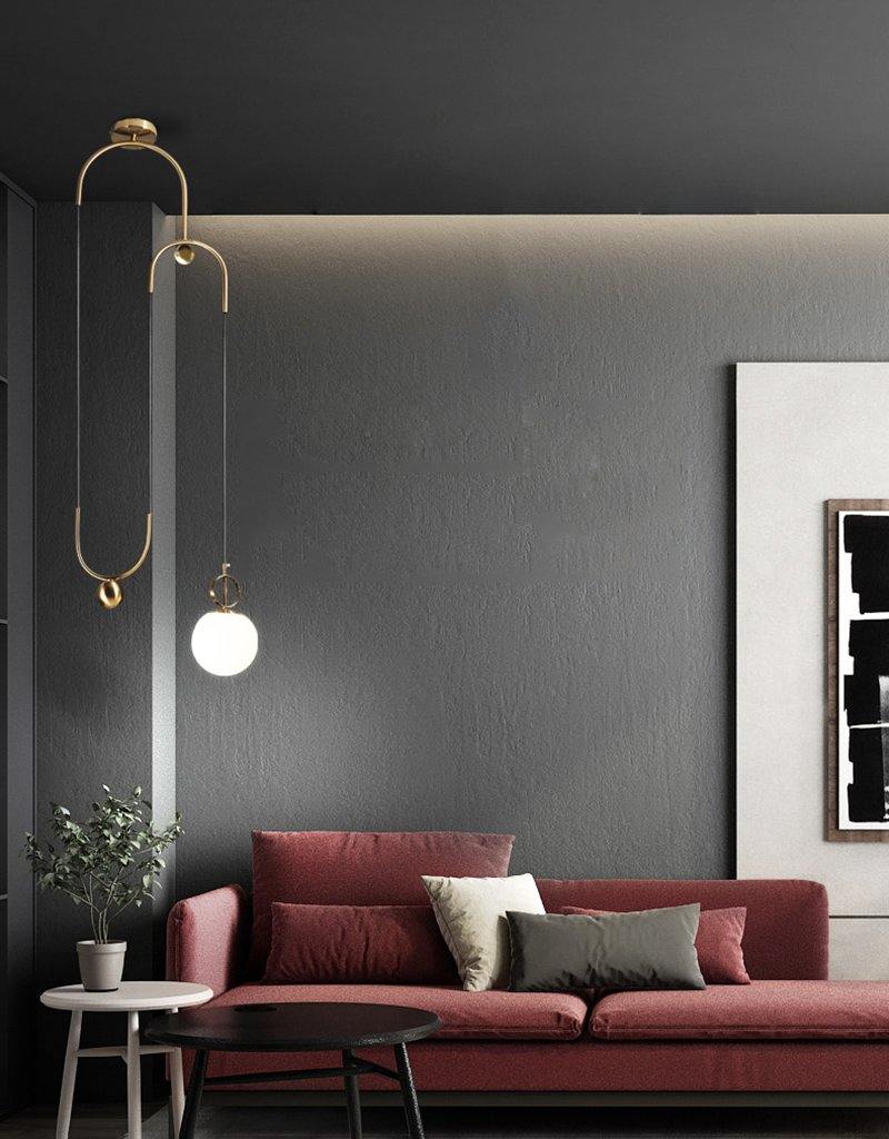 Glass ball pendant lamp