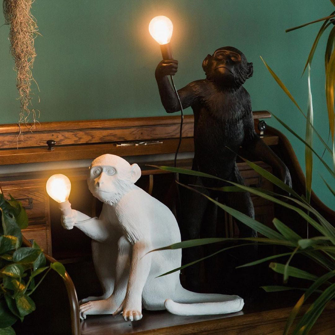 Monkey Resin Table Lamp