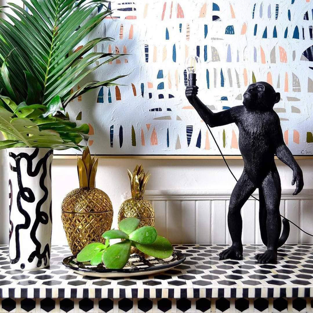 Monkey Resin Table Lamp