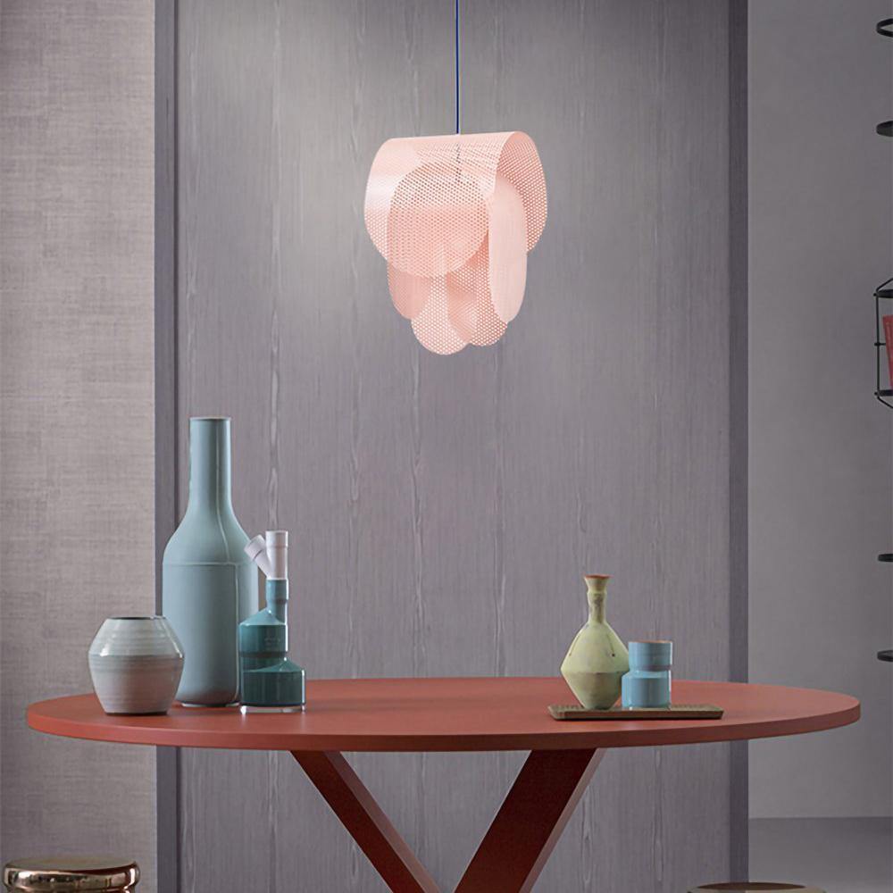 Perforated metal pendant light