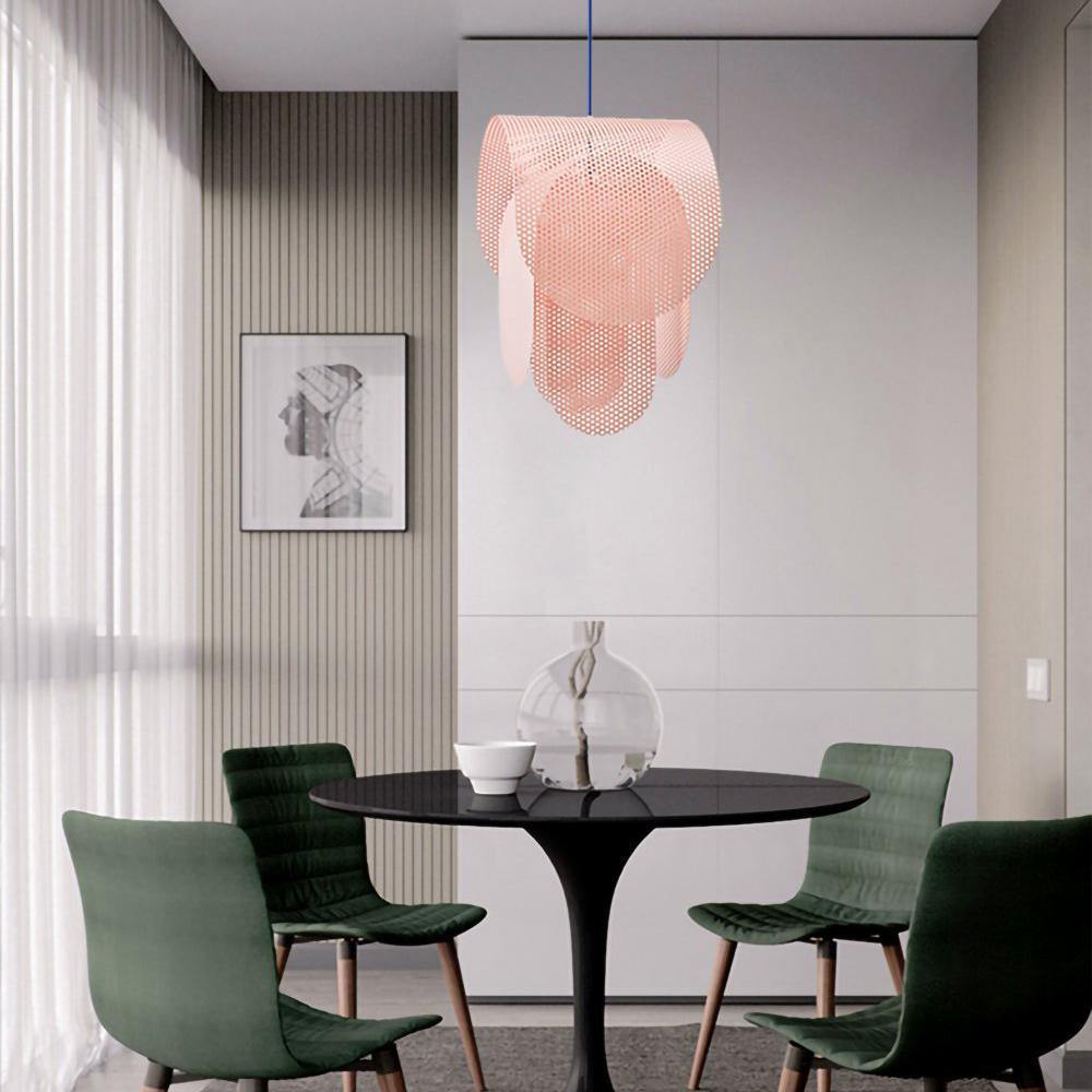 Perforated metal pendant light