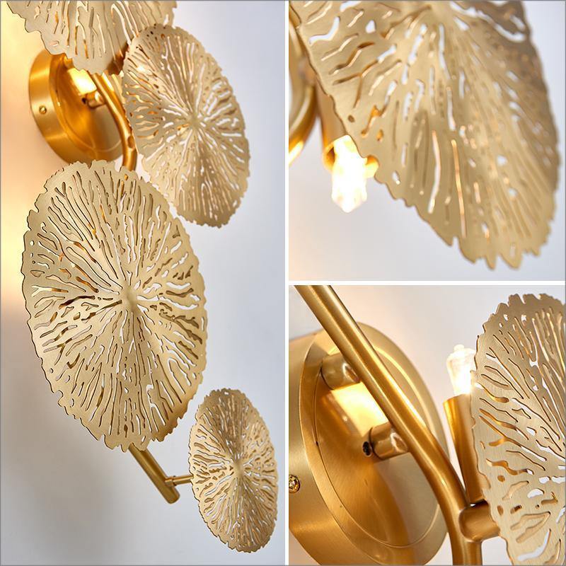 Lotus leaf wall sconce
