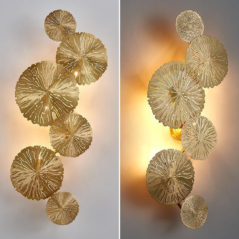 Lotus leaf wall sconce