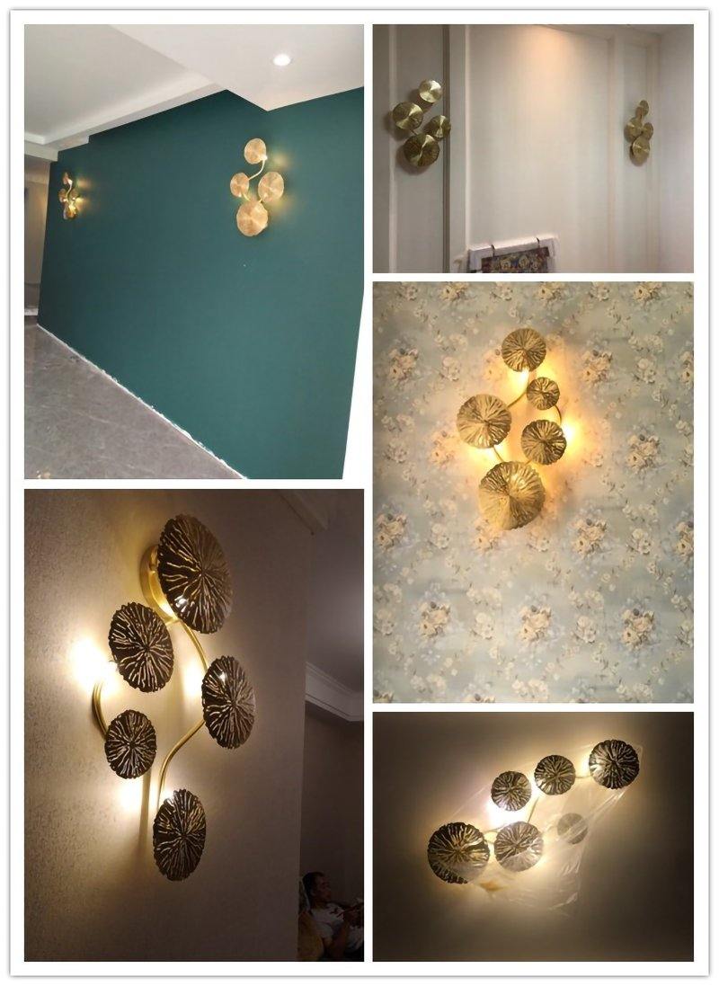 Lotus leaf wall sconce