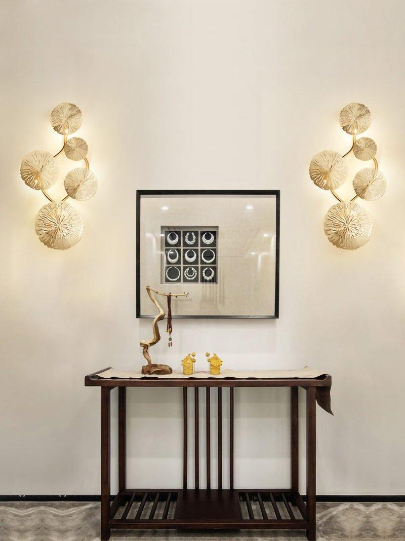 Lotus leaf wall sconce