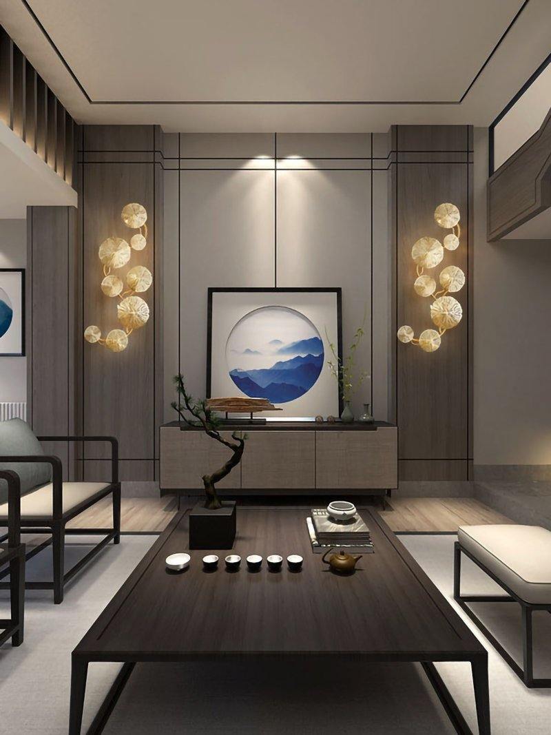 Lotus leaf wall sconce