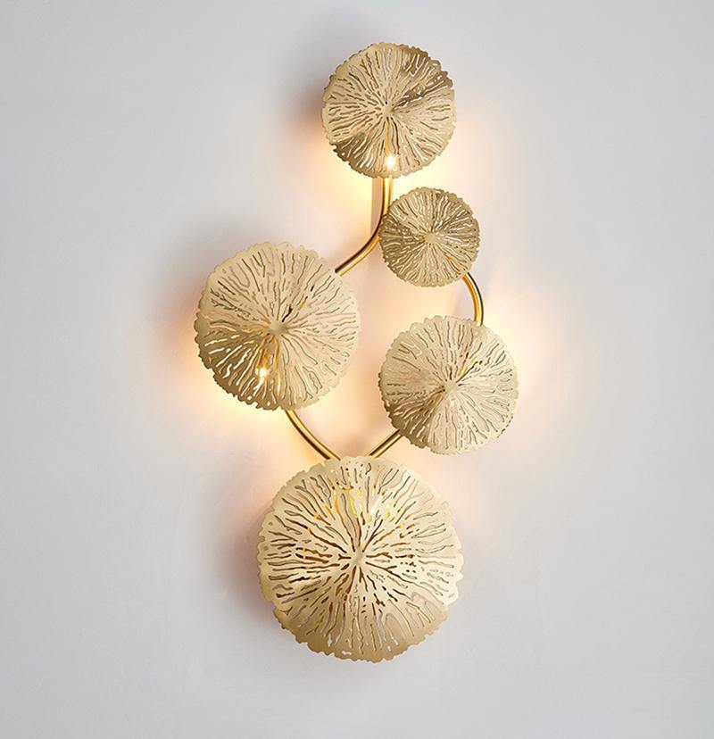 Lotus leaf wall sconce