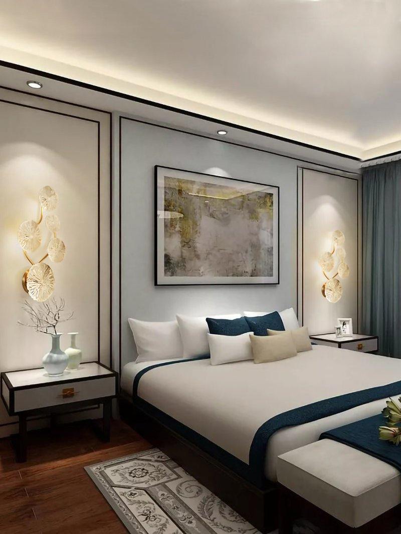 Lotus leaf wall sconce
