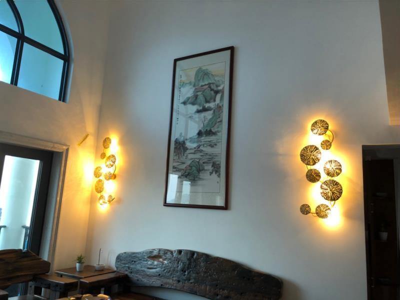 Lotus leaf wall sconce