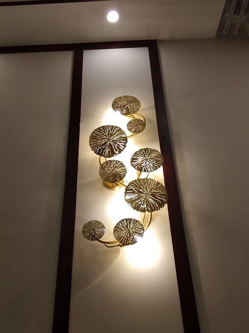 Lotus leaf wall sconce
