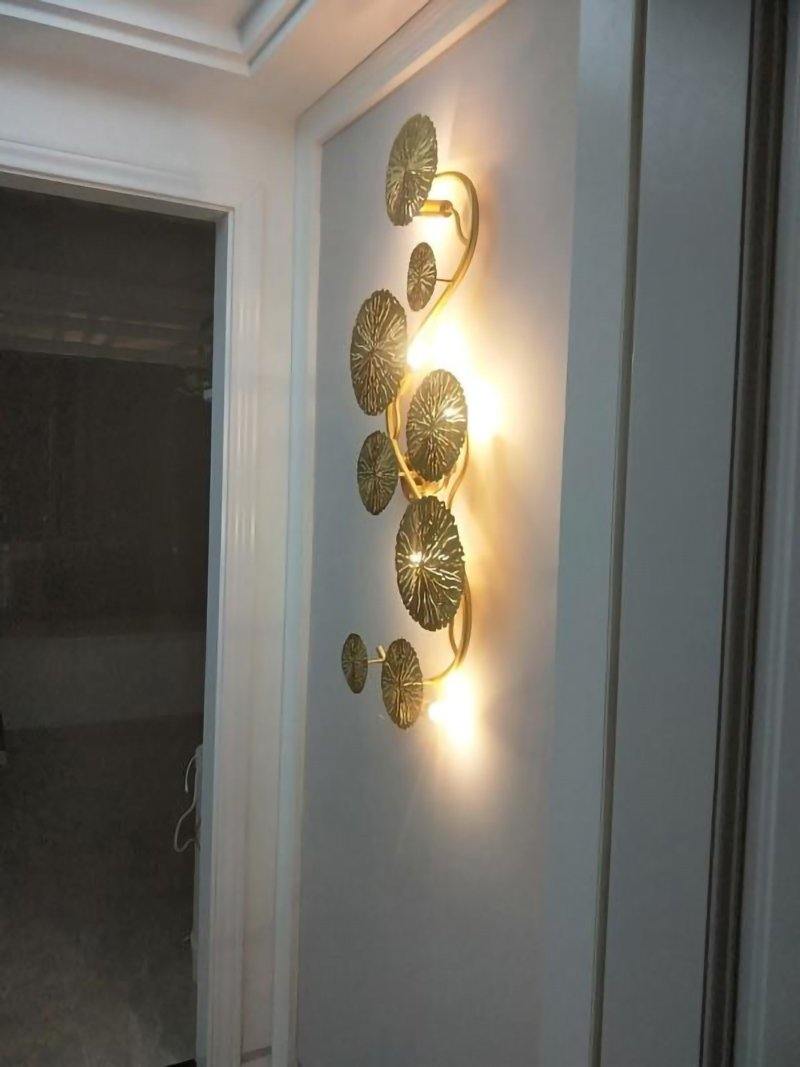 Lotus leaf wall sconce
