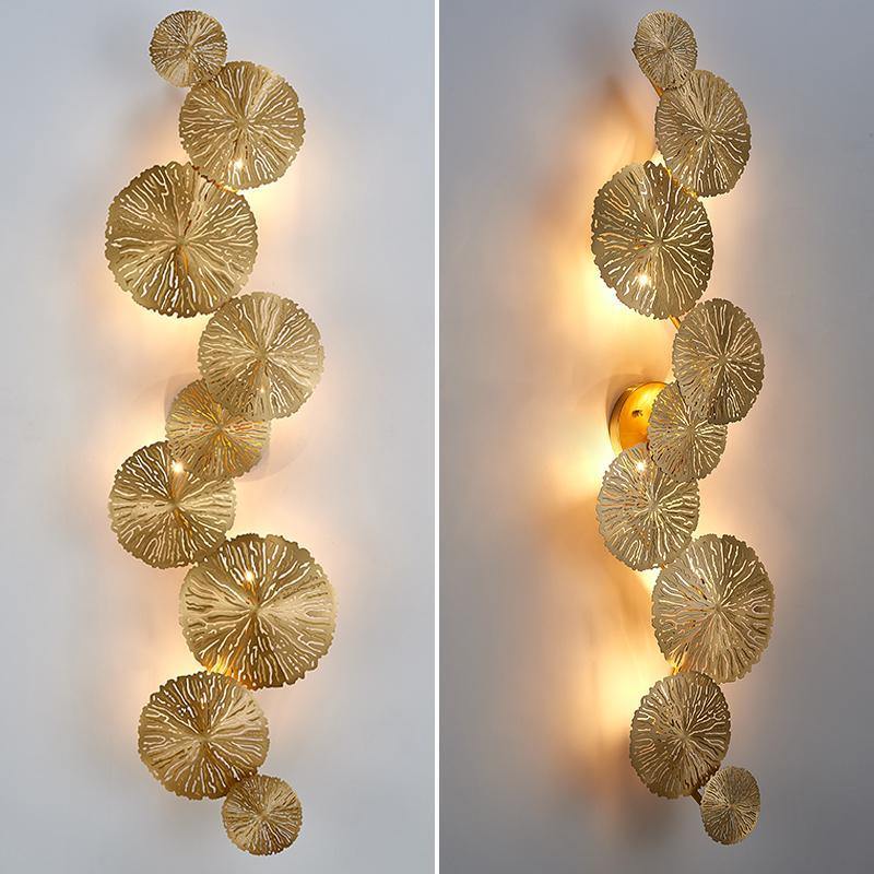 Lotus leaf wall sconce