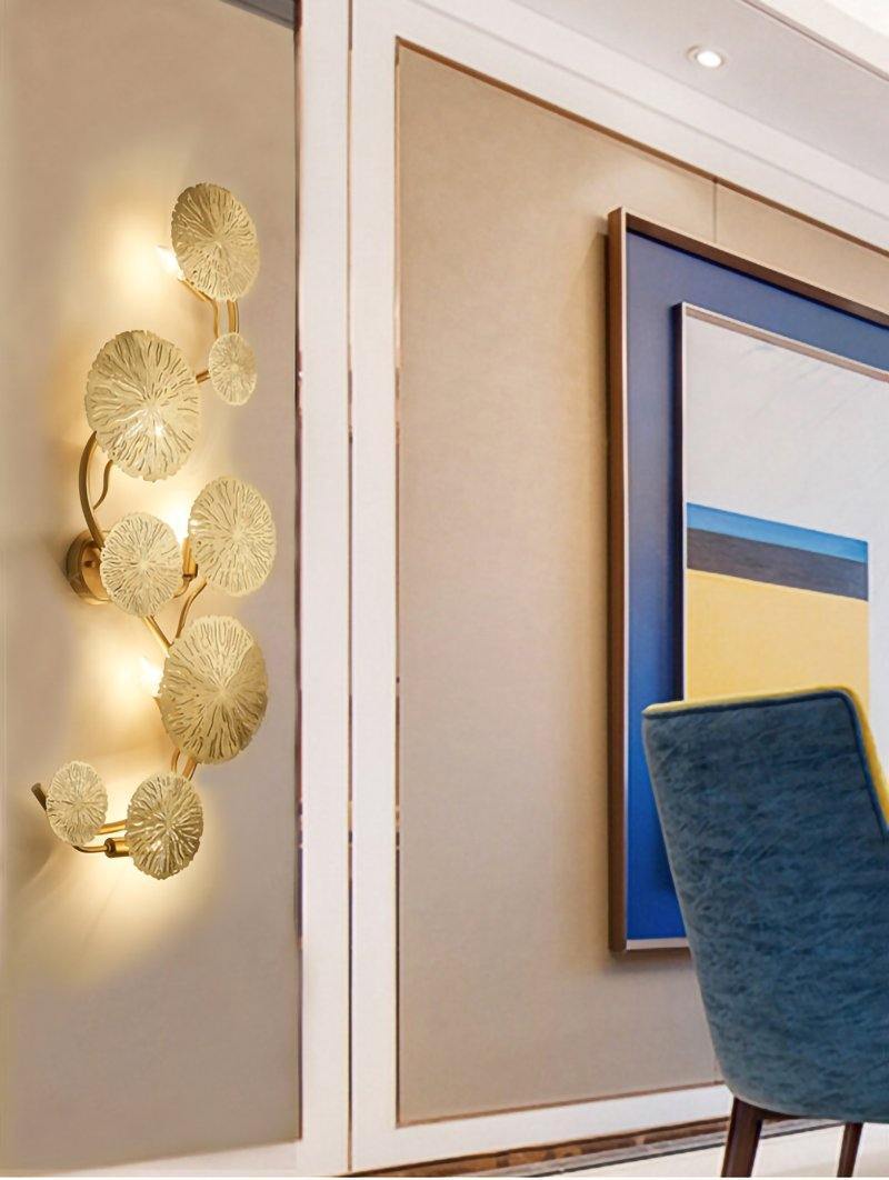 Lotus leaf wall sconce