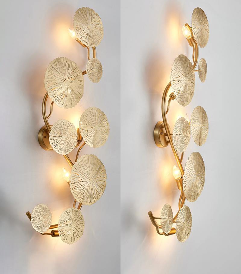 Lotus leaf wall sconce