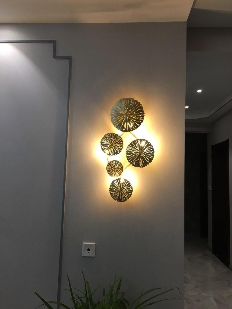 Lotus leaf wall sconce