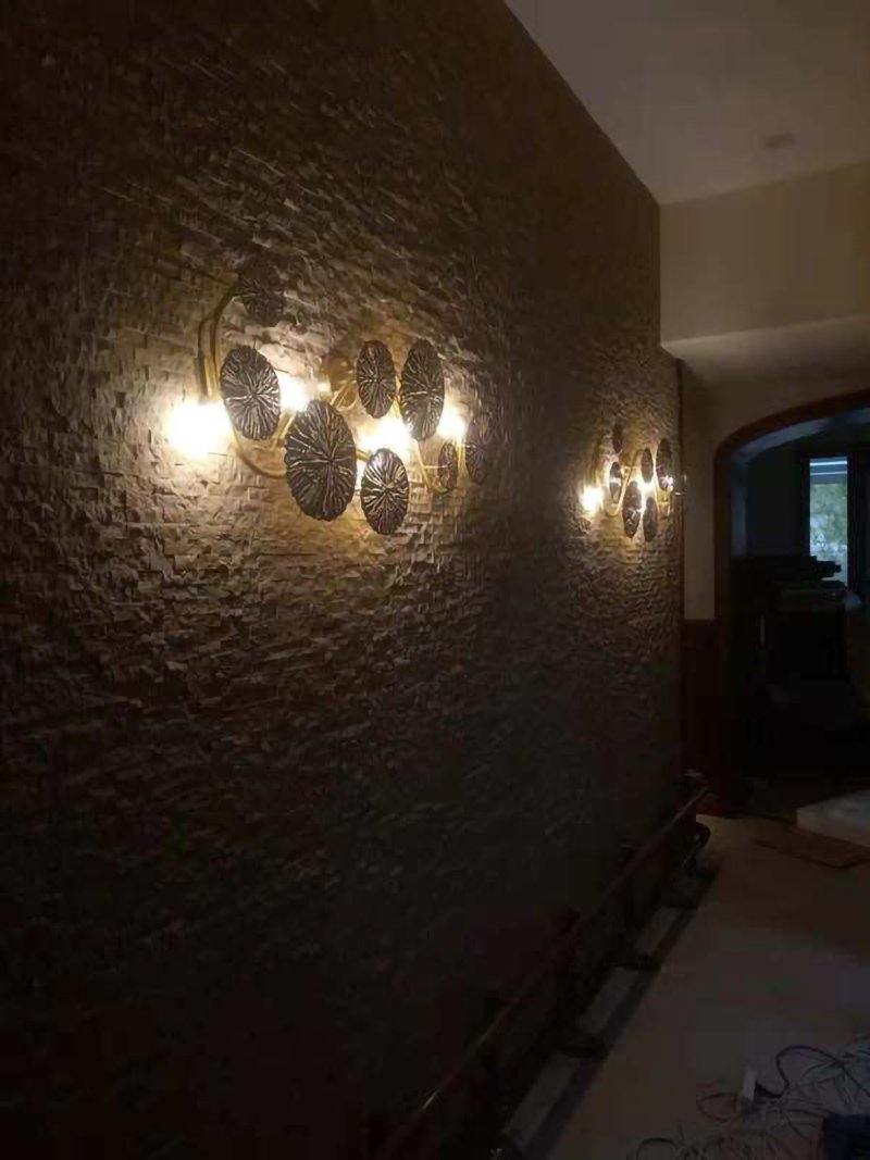 Lotus leaf wall sconce