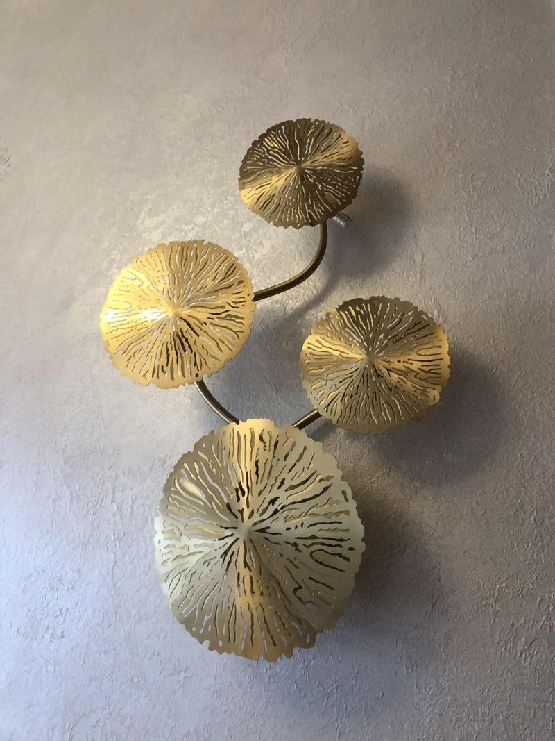 Lotus leaf wall sconce