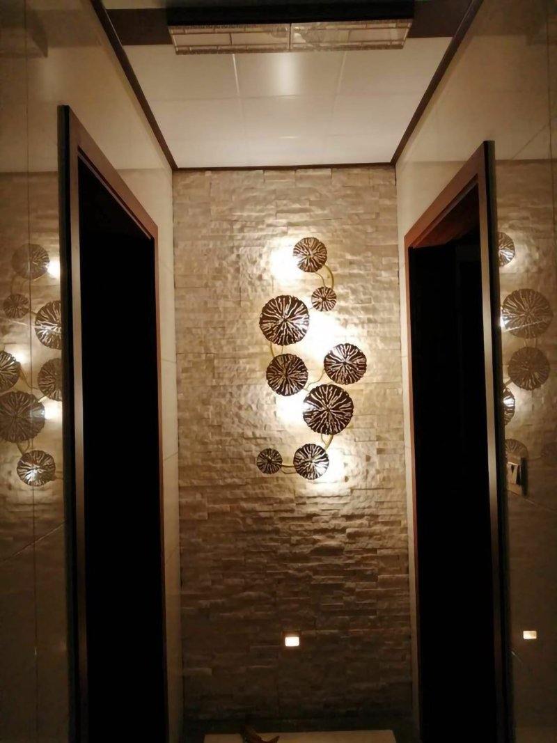 Lotus leaf wall sconce