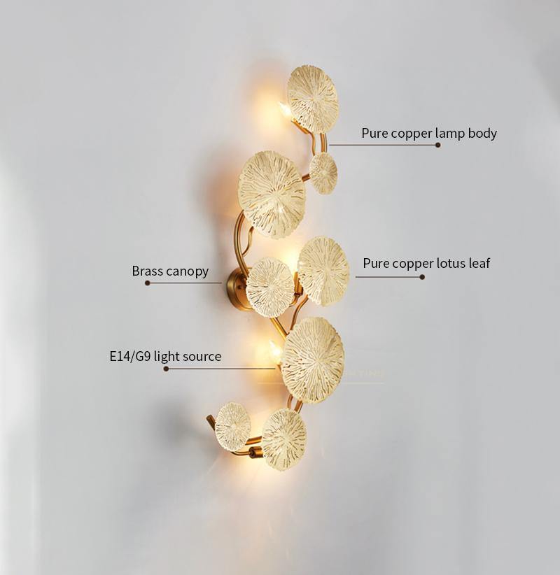 Lotus leaf wall sconce