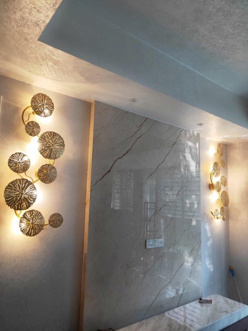 Lotus leaf wall sconce