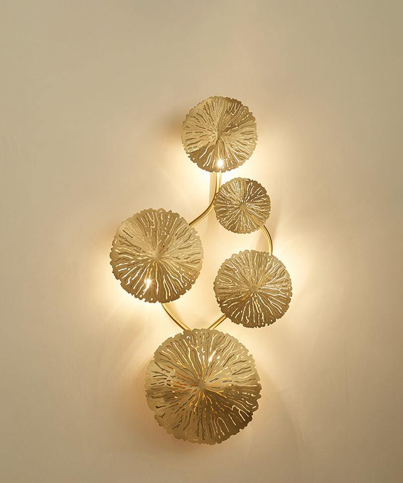 Lotus leaf wall sconce