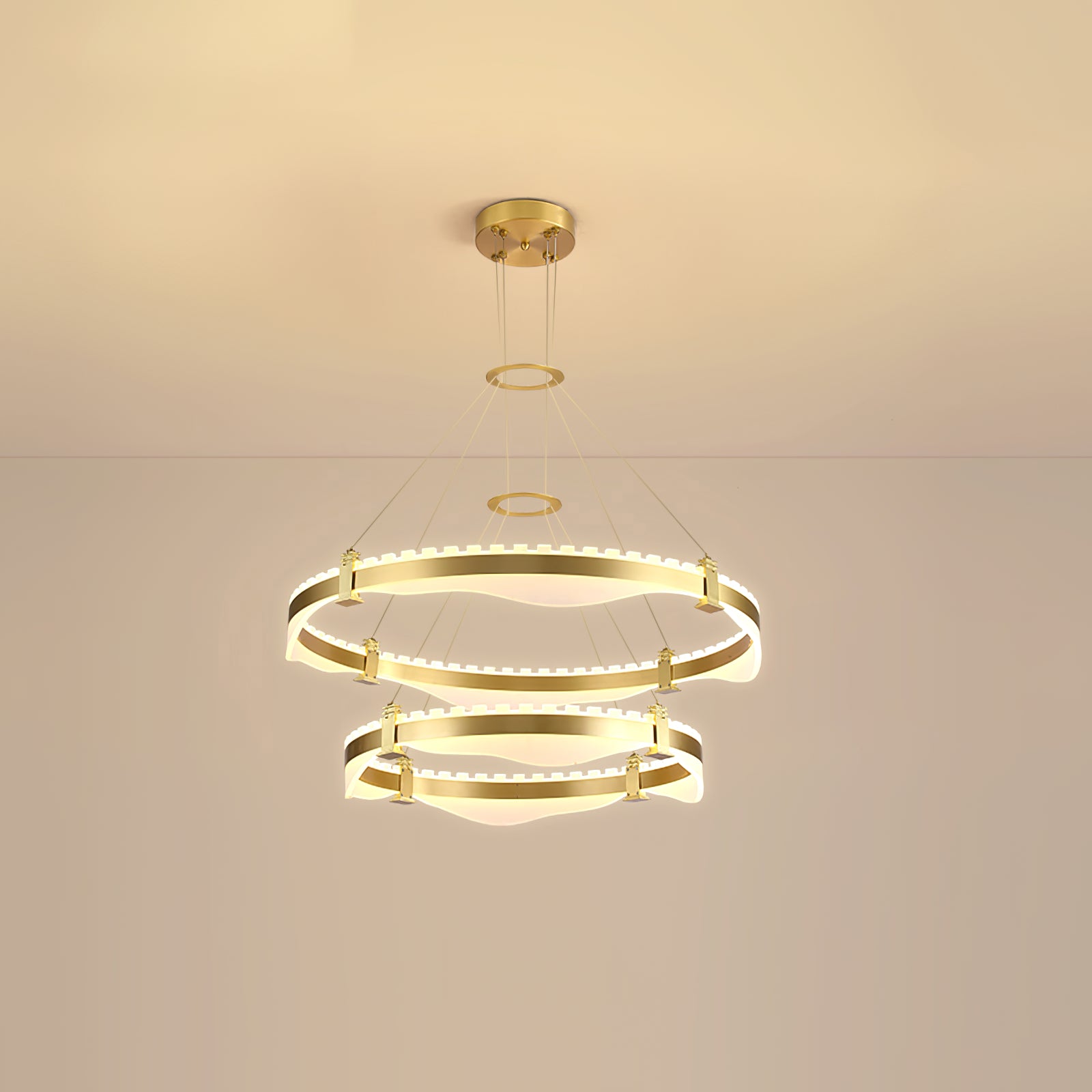 Ring Kronleuchter aus Metall