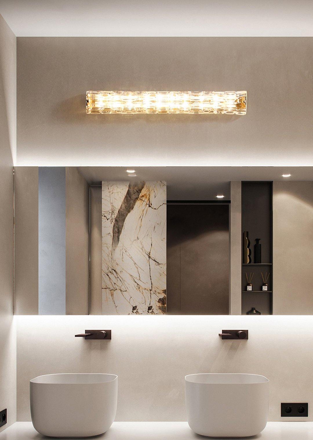 Water-grained glass wall lamp