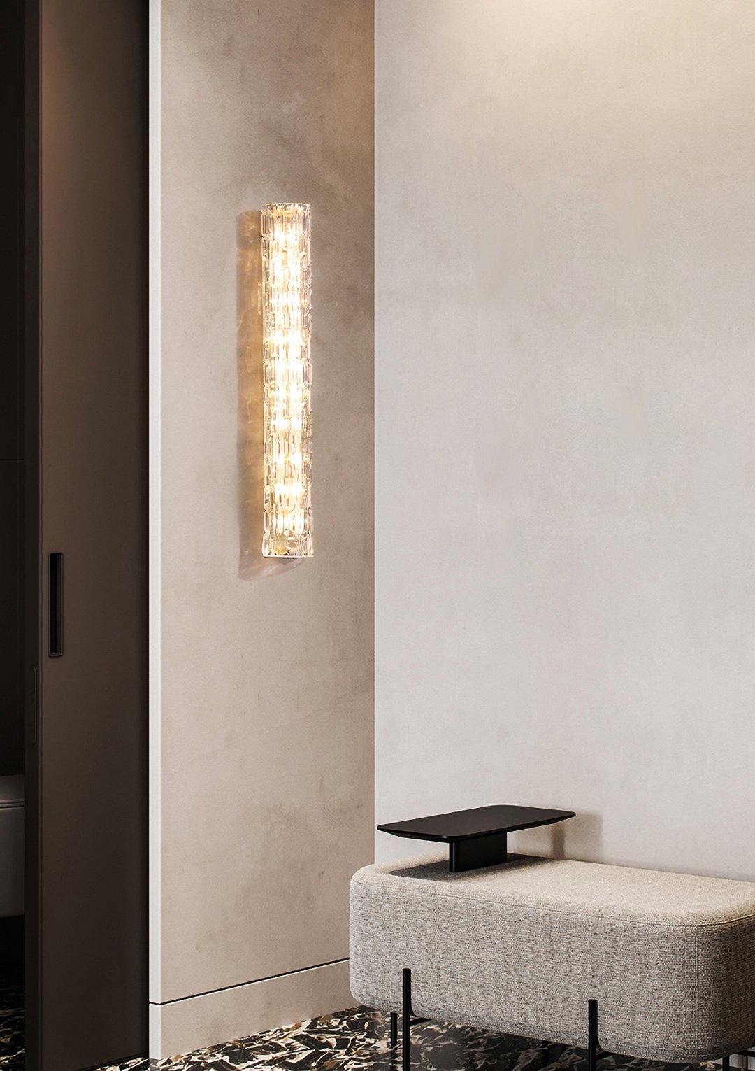 Water-grained glass wall lamp