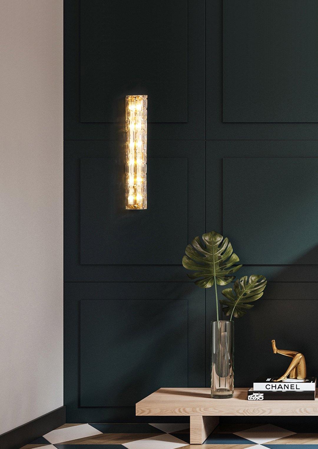 Water-grained glass wall lamp
