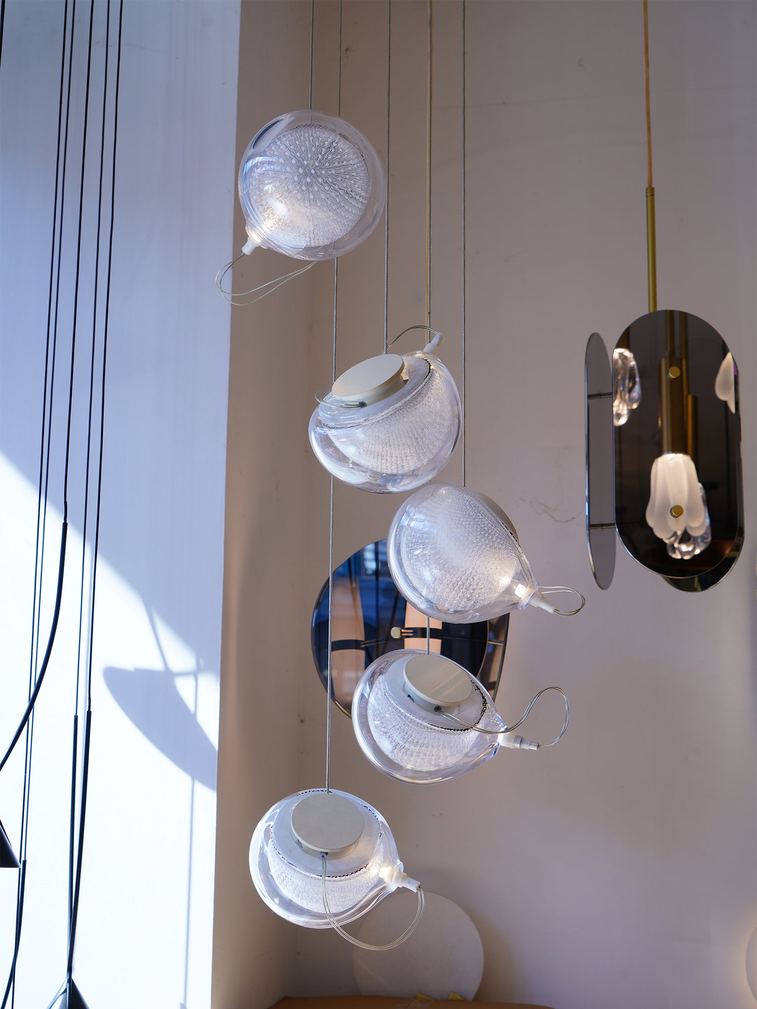 White and Clear Glass Pendant Light