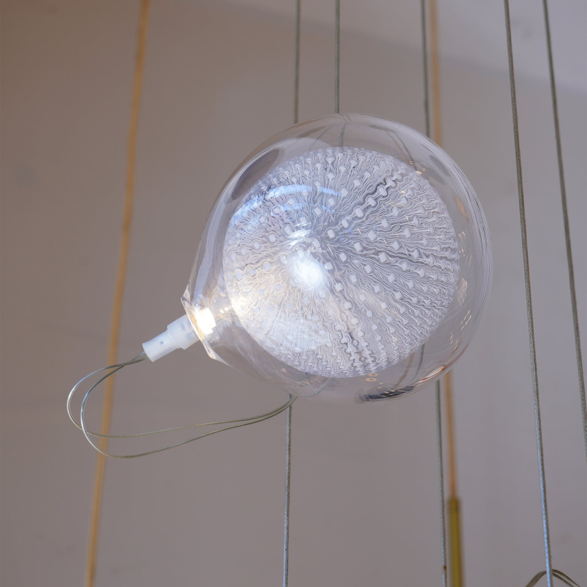 White and Clear Glass Pendant Light