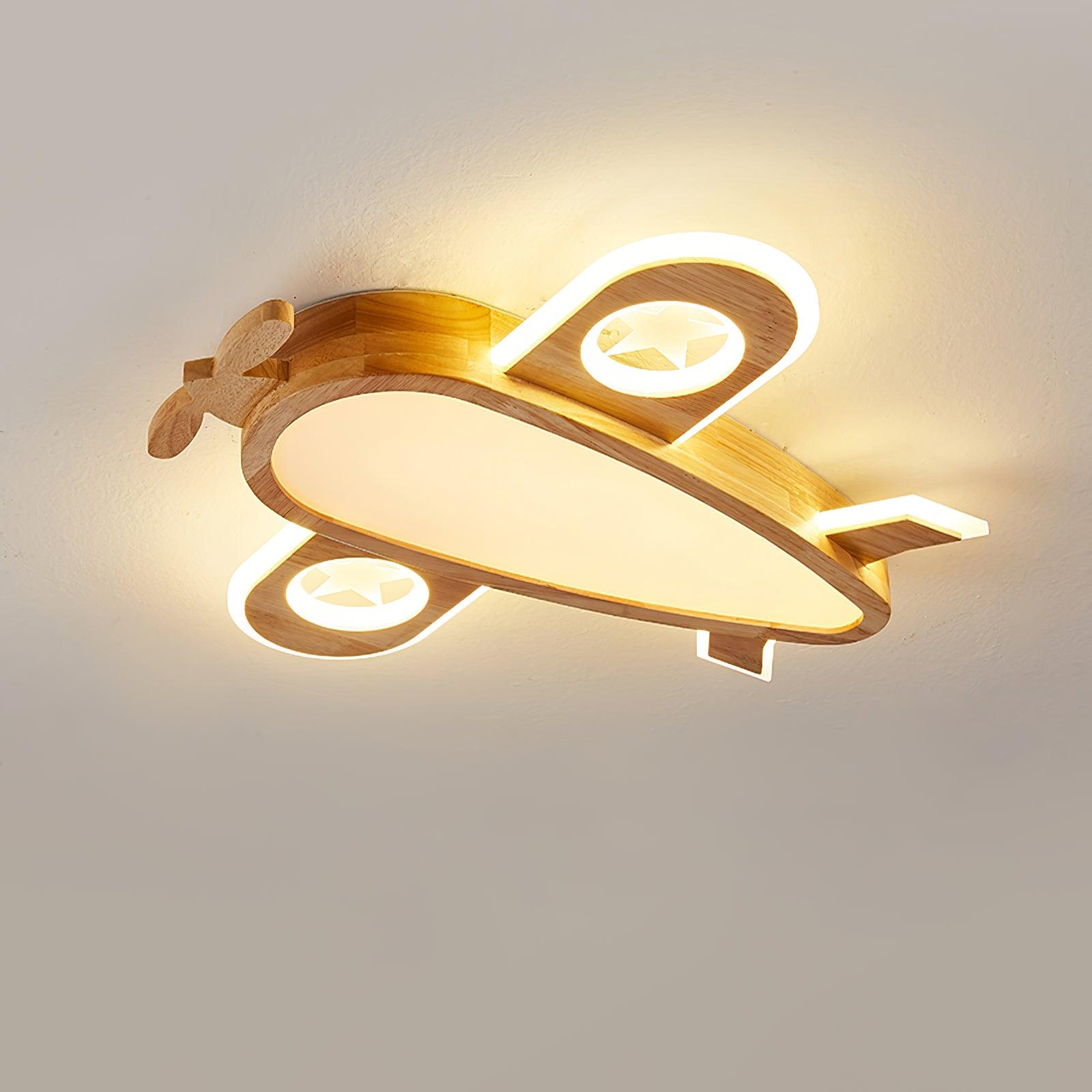 Wood Airplane Ceiling Lamp - Decormote