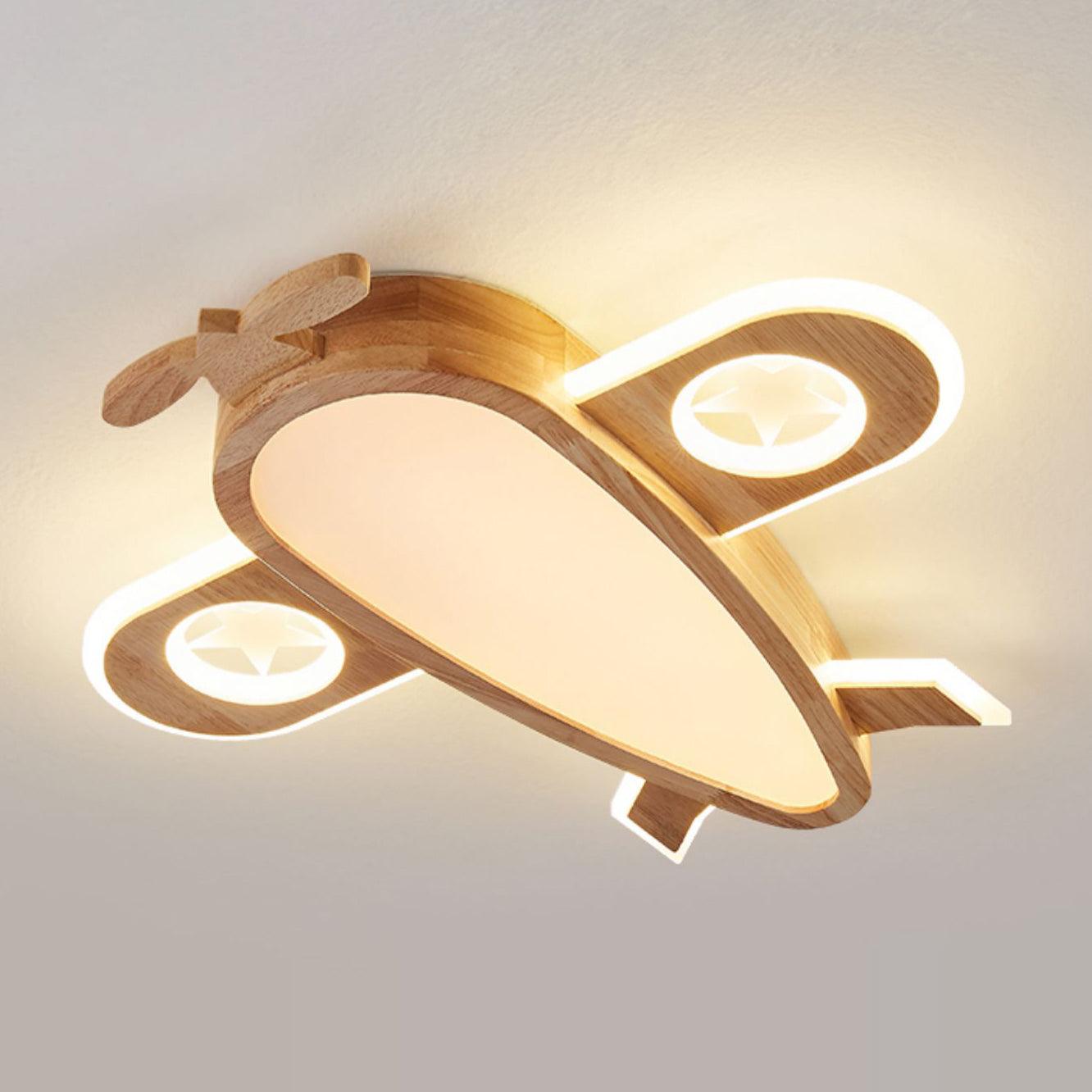 Wood Airplane Ceiling Lamp - Decormote