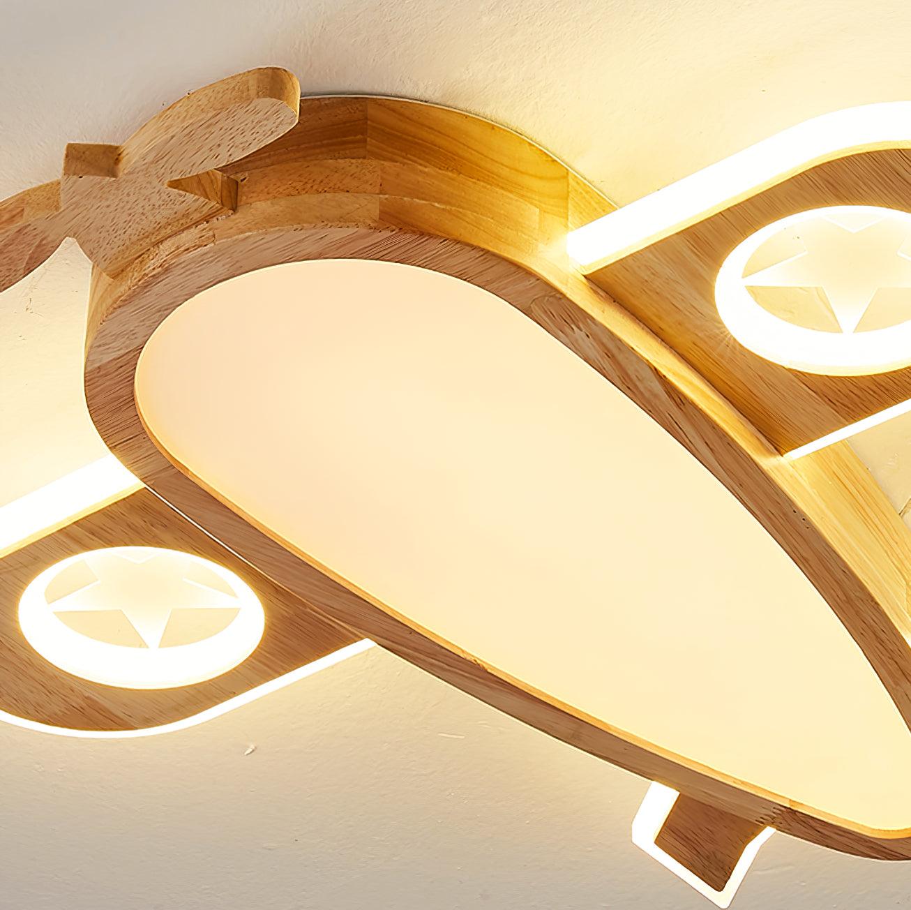 Wood Airplane Ceiling Lamp - Decormote