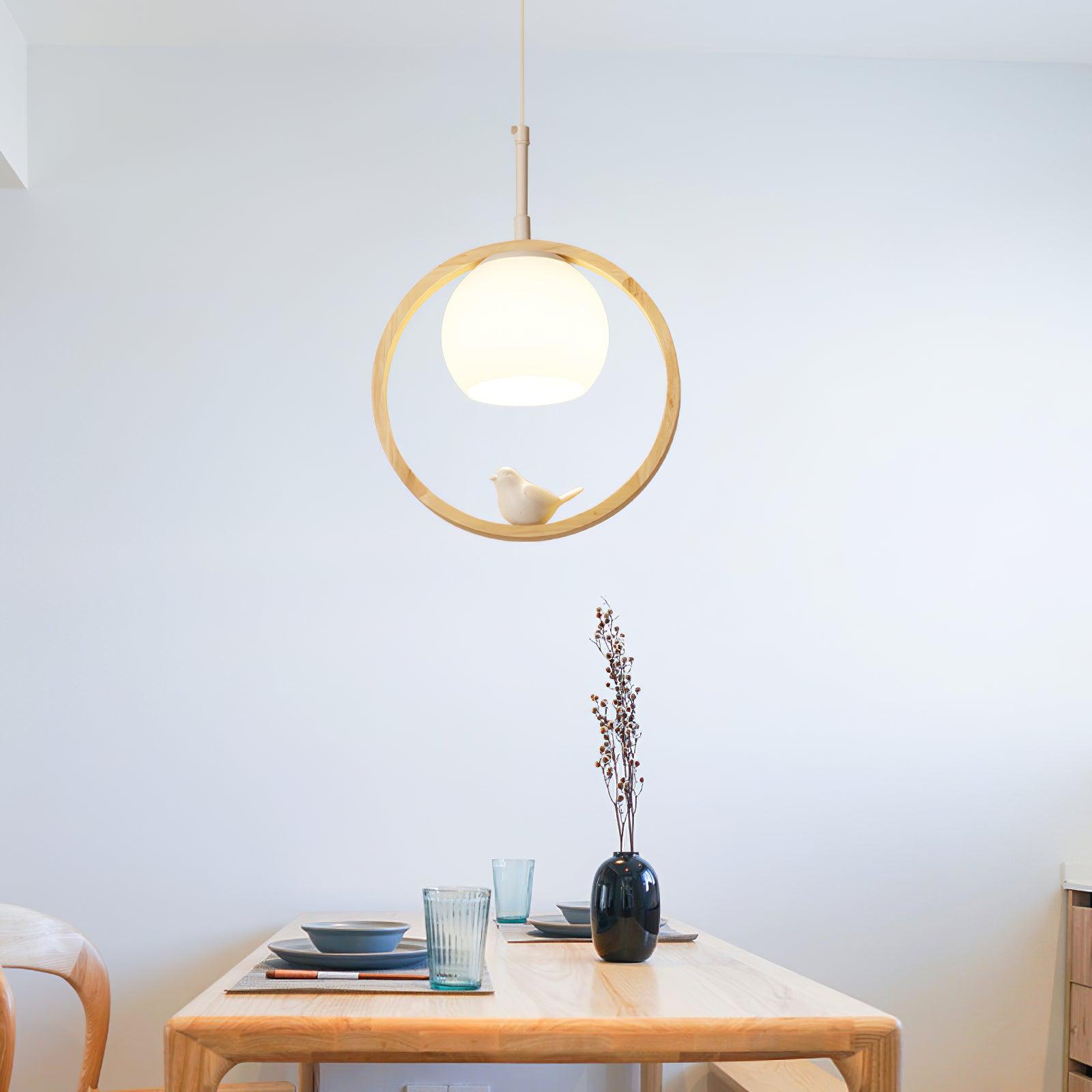 Wood Bird Pendant Lamp - Decormote