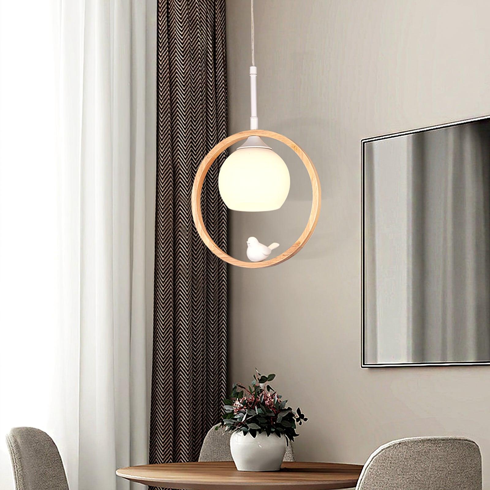 Wood Bird Pendant Lamp - Decormote