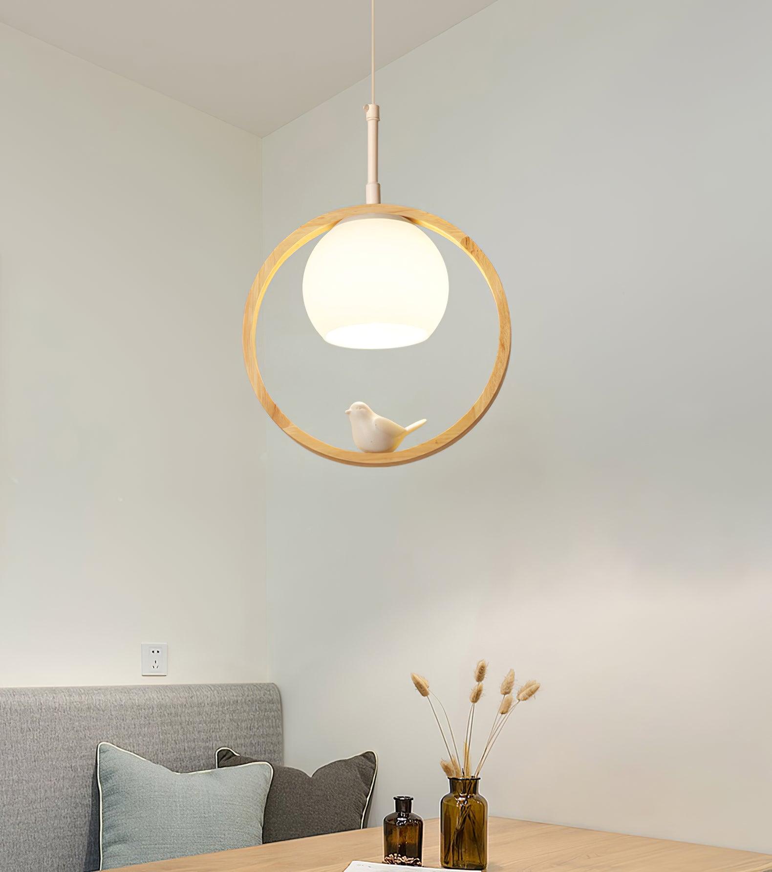 Wood Bird Pendant Lamp - Decormote