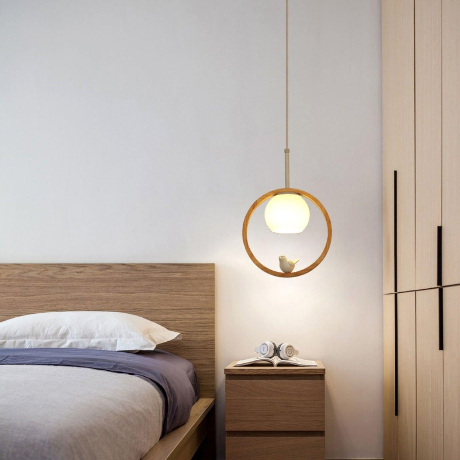 Wood Bird Pendant Lamp - Decormote