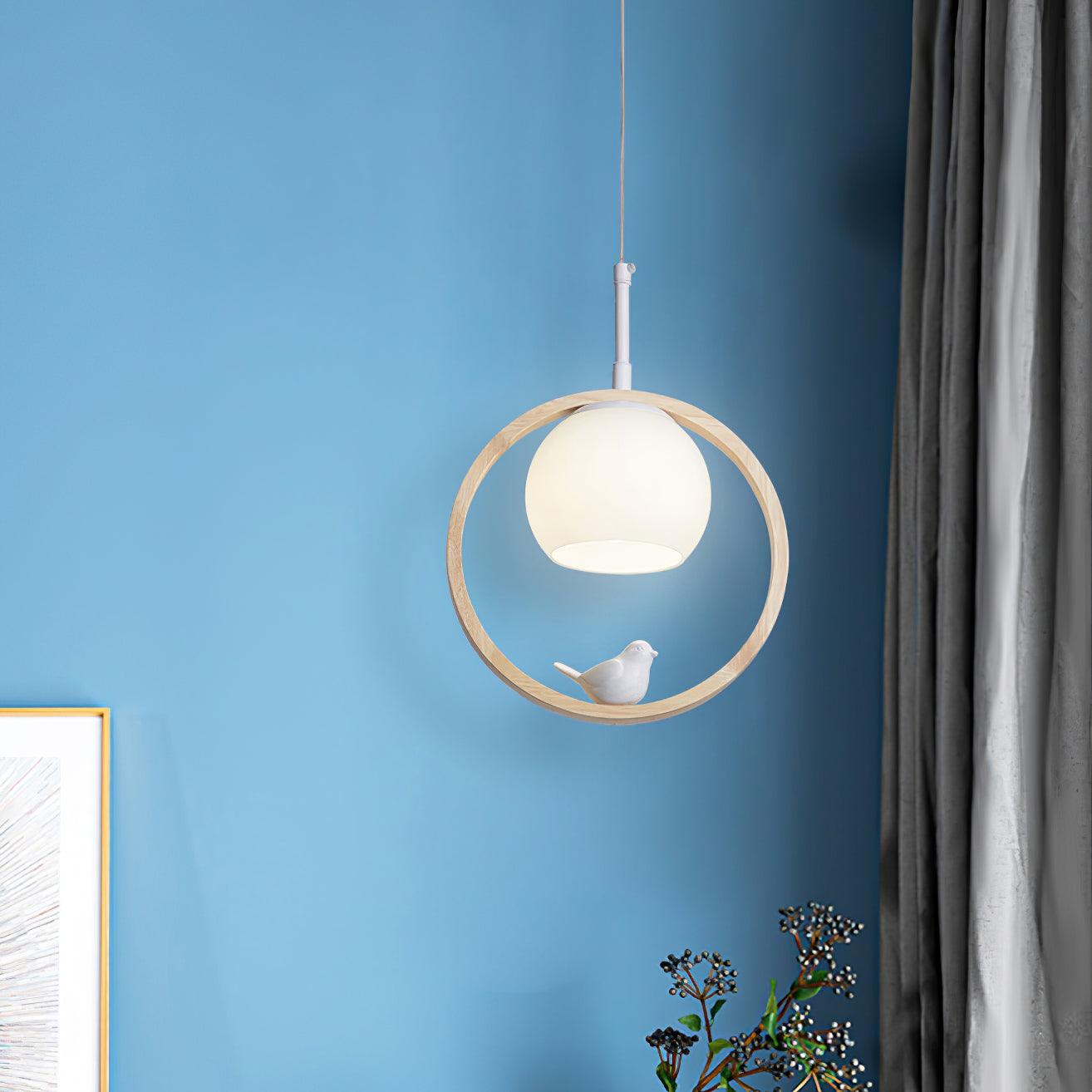Wood Bird Pendant Lamp - Decormote
