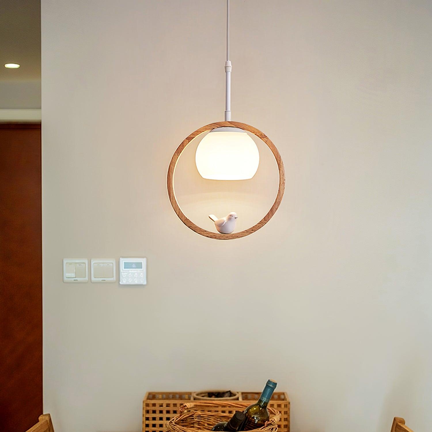 Wood Bird Pendant Lamp - Decormote
