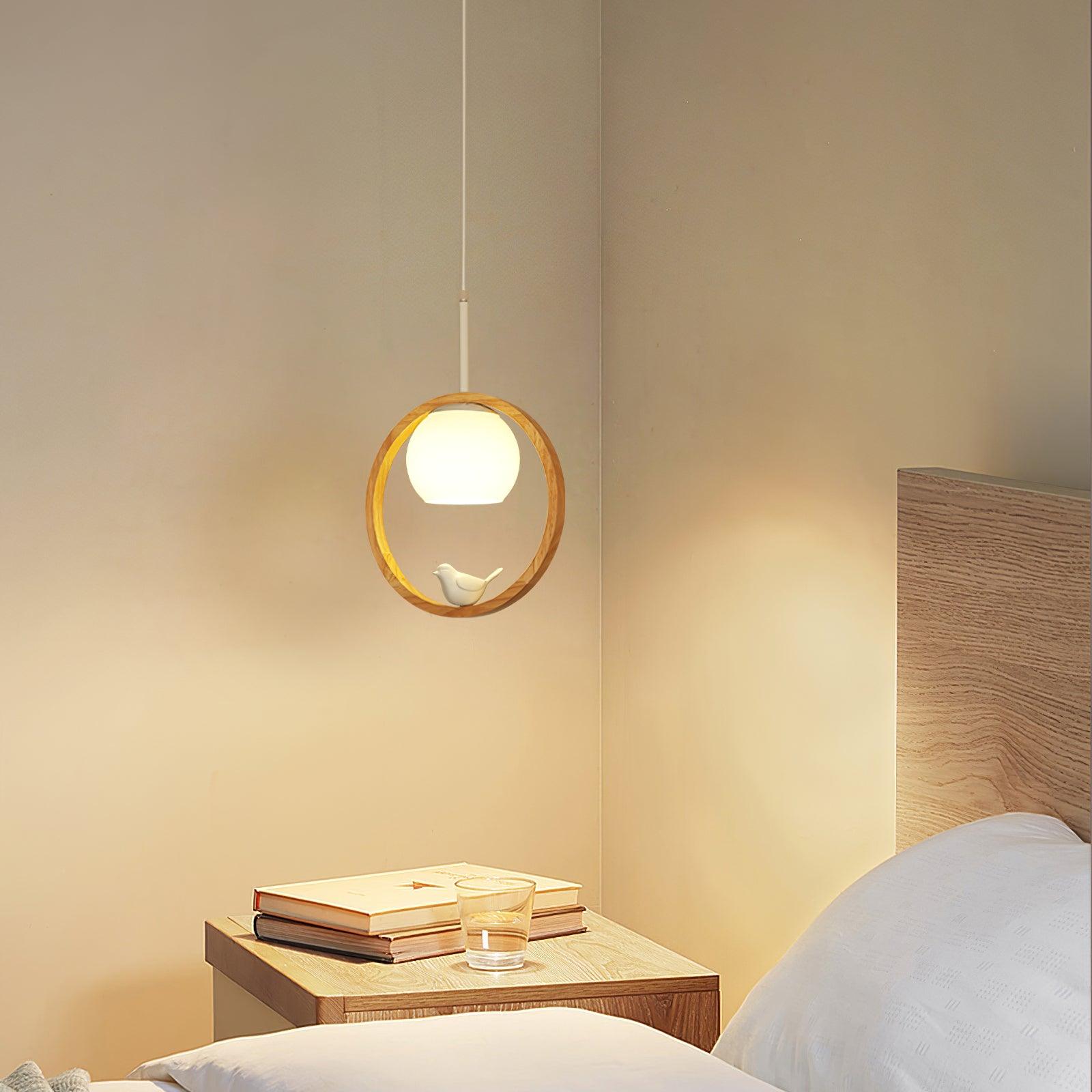Wood Bird Pendant Lamp - Decormote