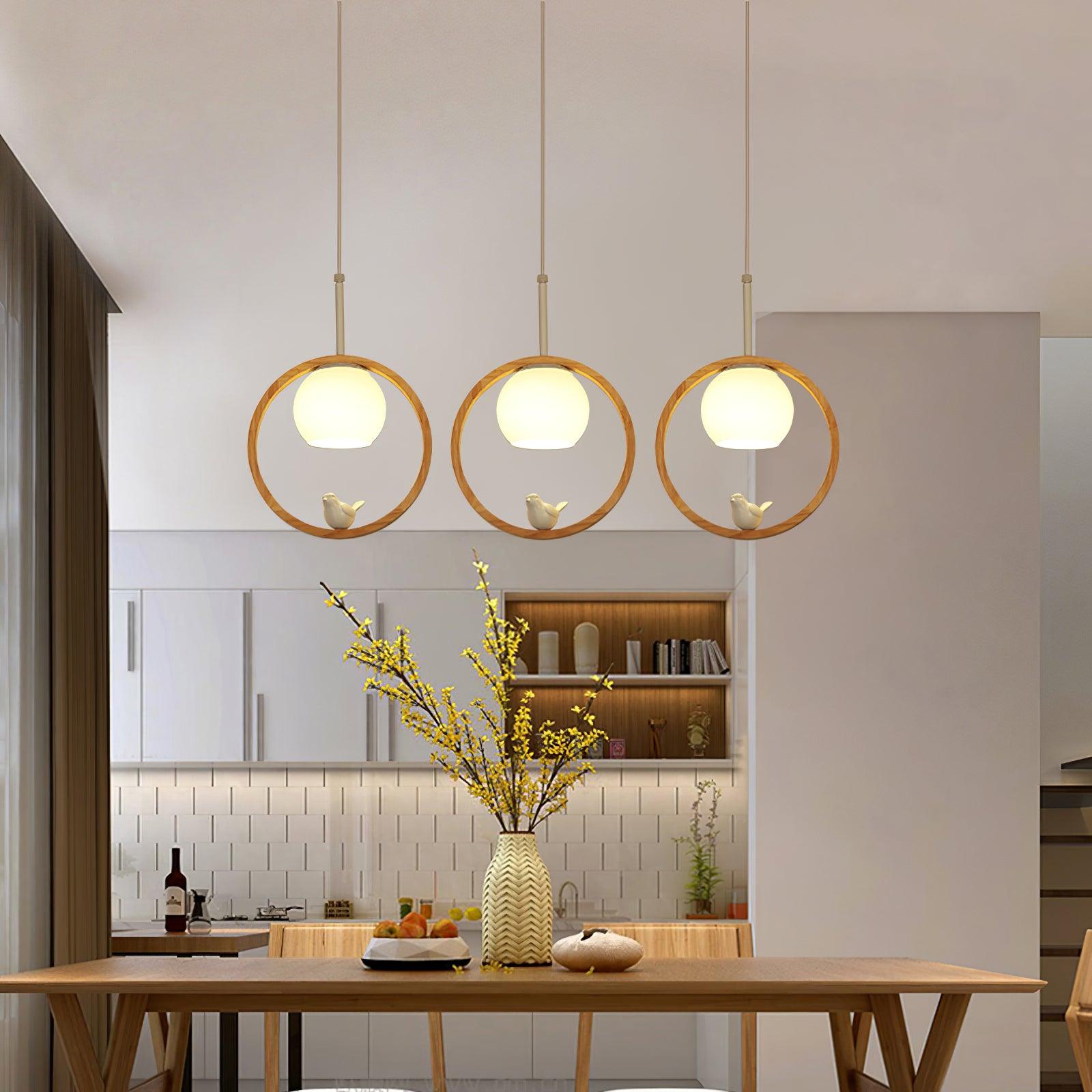Wood Bird Pendant Lamp - Decormote