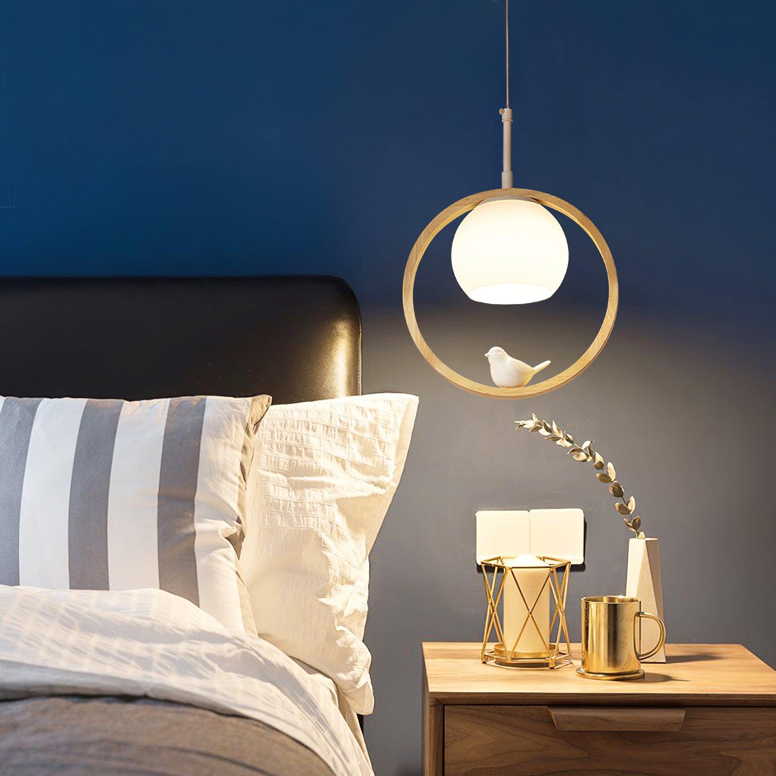 Wood Bird Pendant Lamp - Decormote