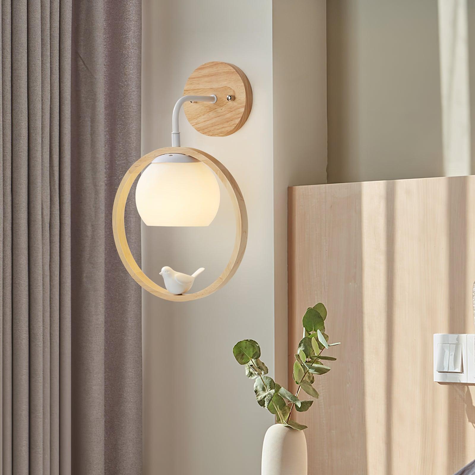 Wood Bird Wall Lamp - Decormote