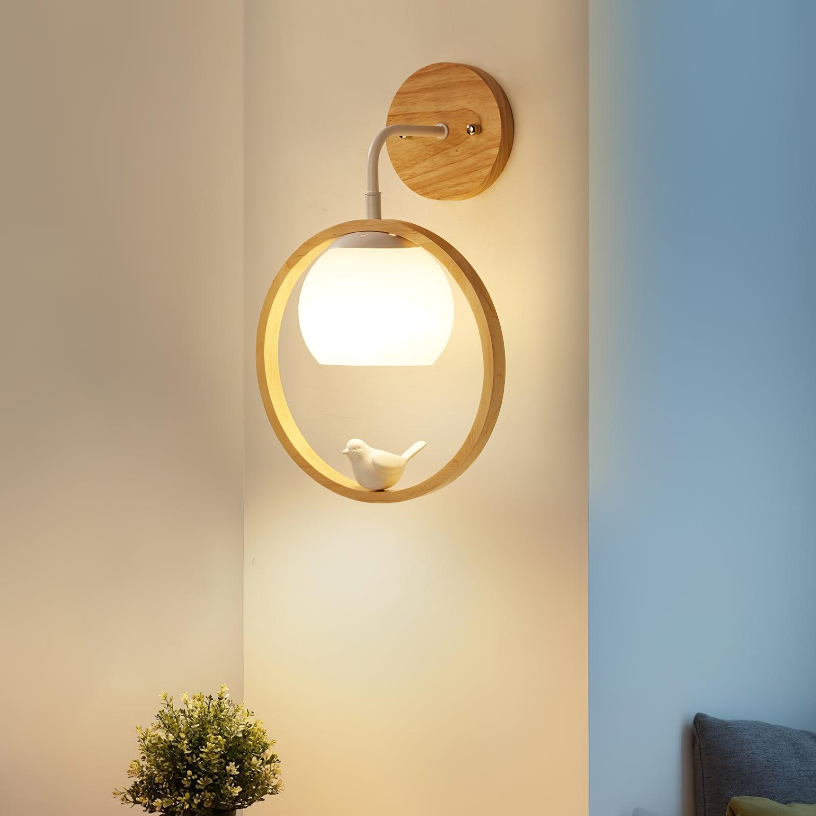 Wood Bird Wall Lamp - Decormote
