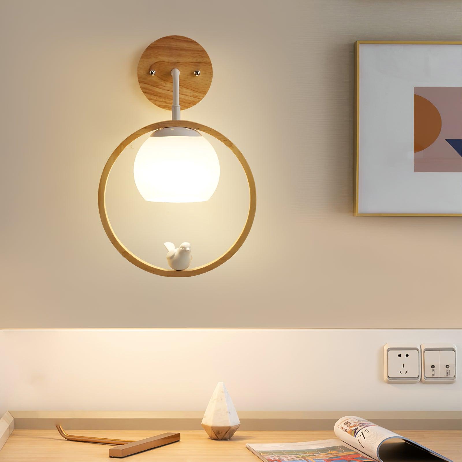 Wood Bird Wall Lamp - Decormote