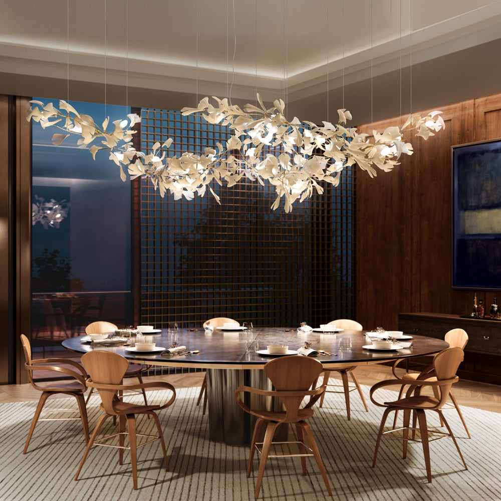 Elevate Your Space with the Festive Glow of Our Gingko Chandelier Collection