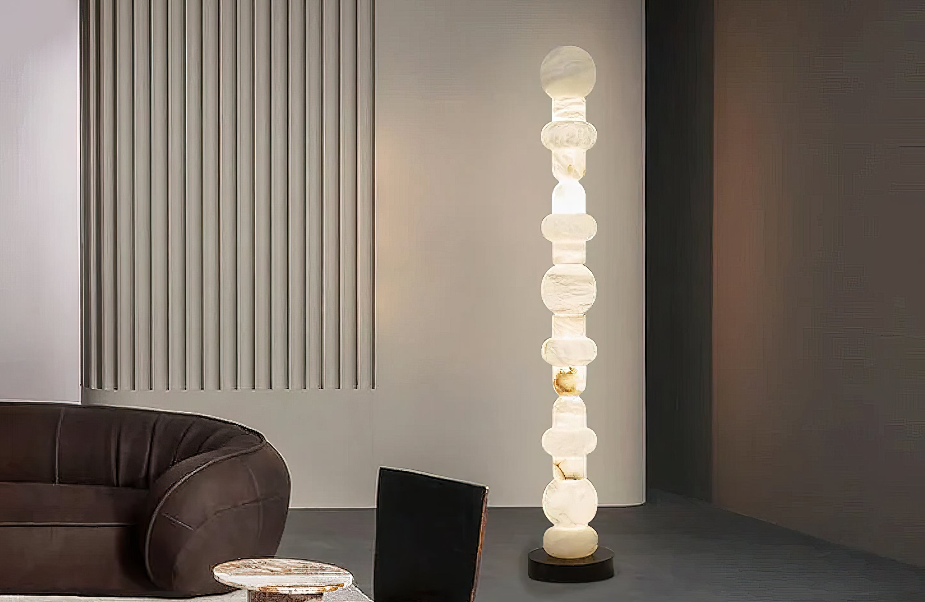 Illuminate Your Space with the Totem Alabaster Floor Lamp